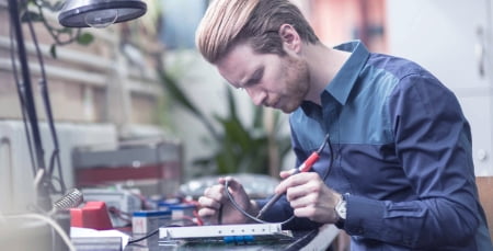 man with pen