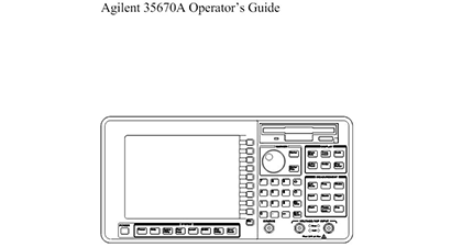 Keysight Technologies 35670A Specs and Manuals