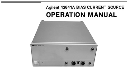 Keysight Technologies 42841A Specs and Manuals