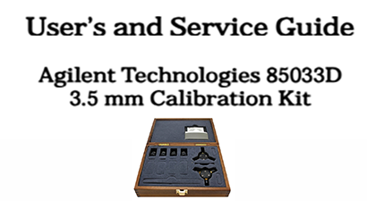 Keysight Technologies 85033D Specs and Manuals