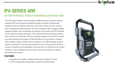 Kaelus IPA-0600D Spec Sheet