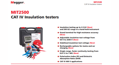 Megger MIT2500 Spec Sheet