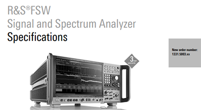 Rohde & Schwarz FSW85 Spec Sheet