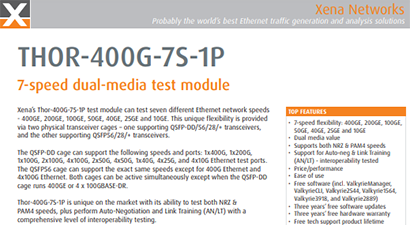 Xena Networks C-THOR400G7S1P Spec Sheet
