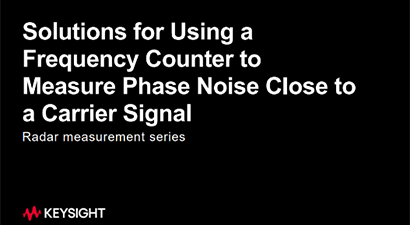 Solutions for Using a  Frequency Counter to Measure Phase Noise Close to  a Carrier Signal